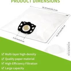 Dammsugare & Tillbehör-Dammsugarpåsar för Kärcher WD4/WD5/WD6 Modeller (10-Pack)
