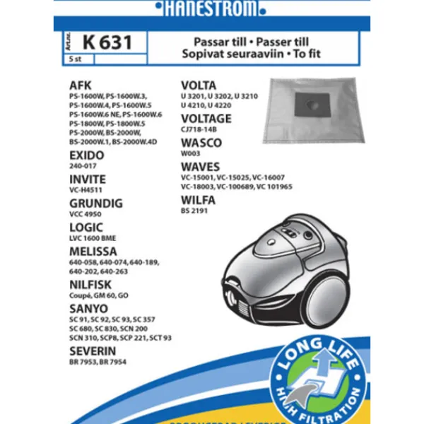 hanestroem Dammsugare & Tillbehör-Dammsugarpåsar K631