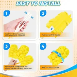 FMYSJ Svampar & Dukar-Dammtorkar Refill för Swiffer Dammtorkare Förlängt Handtag - Återanvändbara Kraftiga Dammtorkar Refiller 360 för Swiff (FMY)