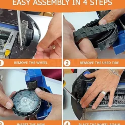 Dammsugare & Tillbehör-Däckhjul för Irobot Roomba 500, 600, 700, 800 och 900-serien (2-pack) Tillverkade i Spanien Halksäkra