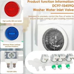Tvättmaskiner-DC97-15459Q Vatteninloppsventil för tvättmaskin från Samsung