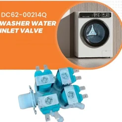 Tvättmaskiner-DC62-00214Q Vatteninloppsventil för Tvättmaskin, Ersättning för Vatteninlopps Solenoidventil