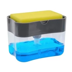 Generic Rengöringsmedel-Diskmedelsbehållare med Svamp / Svamphållare och Tvåldispenser - Diskorganisatör med Svamp