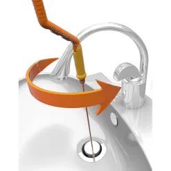 Dammsugare & Tillbehör-Drain Weasel Avloppsrensare - 65 cm - Verktyg för att ta bort hår från avlopp med roterande handtag & 3