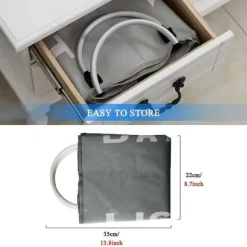 Galaxy Tvättillbehör-Dubbel tvättkorg med lock och avtagbara tvättpåsar Mörkgrå