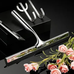 DAO Fönsterrengöring-Duschskrapa, Fönsterskrapa Rostfri Skrapa Dusch 12 Tum Duschskrapa Med Väggupphängning Utan [DB]