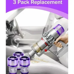 YIXI Dammsugare & Tillbehör-Dyson V12 3-pack filter - Hepa-filter för dammsugare, kompatibel med Dyson V12 Slim Absolute Detect, tvättbart tillbehör