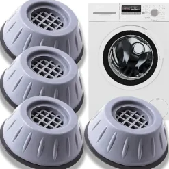 Tvättmaskiner-/EA/ 4 st Tvättmaskinsfötter, Gummifötter för Tvättmaskin och Torktumlare, Halkfria och Stötdämpande