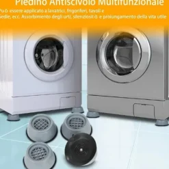 Tvättmaskiner-/EA/ 4 st Tvättmaskinsfötter, Gummifötter för Tvättmaskin och Torktumlare, Halkfria och Stötdämpande