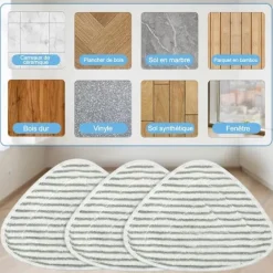 Ångtvättar-/EA/ Mikrofiber Ångmopp Ersättningsdynor Kompatibla med Vileda Steam & Vileda Steam Plus, Maskintvättbara