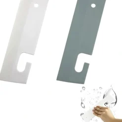 Fönsterrengöring-/EA/ 2-pack silikonduschskrapa med hängkrok för duschglasdörr Fönsterrengöringsspegel Tvätttorkare-max