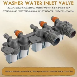 Tvättmaskiner-5221EA1008A WH13X10017 Vatteninloppsventil för tvättmaskin för tvättmaskiner WPGT9150H0MG, WPGT9150H0WW, WPGT9350C0PL, WPGT9350C0WW