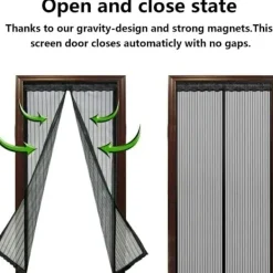 Skadedjur & Insekter-/EA/Magnetiskt dörrnät, automatisk stängningsgardin, nät mot insekter, flugor och myggor, starka magneter (110 x 21