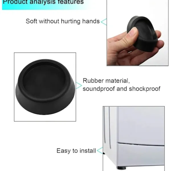 Tvättmaskiner-/EA/4-pack universella vibrationsdämpare