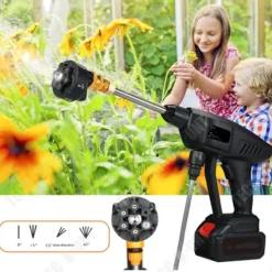 TECH DISCOUNT Högtryckstvättar-Elbilstvätt - TD® - Vattenpump 300W - Autonomi 60min - Multifunktionsmunstycke - 25V