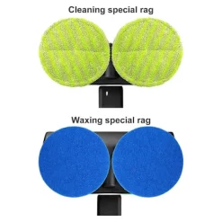 Städmaskiner-Elektrisk golvrengörare med roterande mopp, skrubber, polermaskin, golvrengöringsverktyg två blå