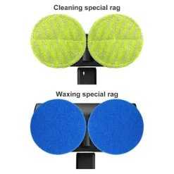 Städmaskiner-Elektrisk golvrengörare med roterande mopp, skrubber, polermaskin, golvrengöringsverktyg två blå