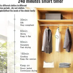 Torktumlare-Elektrisk klädtork med fjärrkontroll, bärbar, ljudlös, varmluftstork, klädtorkningsställ