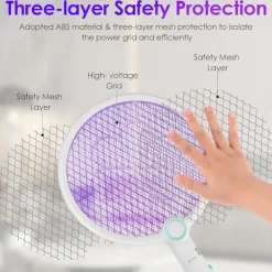 9054726977109 Skadedjur & Insekter-Elektrisk myggracket, 3 i 1 1200mAh USB-uppladdningsbar myggracket - Kan roteras och fällas ihop i alla riktningar