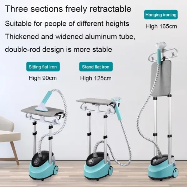 Hommy Ångtvättar-Elektrisk Plagg Steamer 10 Gears Justerbar Handhållen Platt Ånga Strykning Maskin