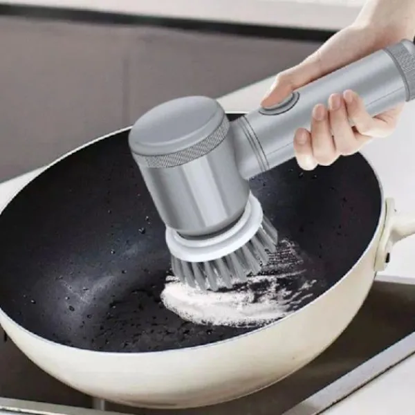 EASTVAPS Städmaskiner-Elektrisk roterande skrubber med 6 utbytbara borsthuvuden för köksrengöring