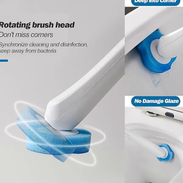 FMYSJ Rengöringsmedel-Engångs Toalettrengöringssystem med 24 st Desinficerande Refiller, Toalettborste Fresh Brush Set (24 Desinficerande Refiller) (FMY)