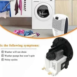 Tvättmaskiner-Ersättnings tvättmaskin 5859EN1004J Dräneringsmotor för LG Trum Tvättmaskin Sumppump Motor Acce