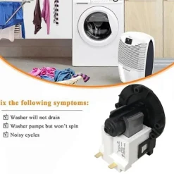FMYSJ Tvättmaskiner-Ersättnings tvättmaskin 5859EN1004J Dräneringsmotor för LG Trumtvättmaskin Sumppumpmotor Acce (FMY) Black White