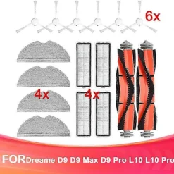 Dammsugare & Tillbehör-Ersättningsdelar för Dreame D9, D9 Max, D9 Pro, L10, L10 Pro Dammsugare, Huvudborste, Sidoborste