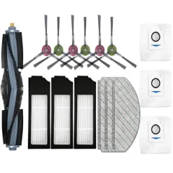 Dammsugare & Tillbehör-Ersättningsdelar till Ecovacs X1 Plus Robotdammsugare - Huvudsidoborste, HEPA-filter, Mopptrasa, Dammpåse