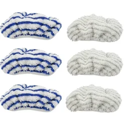 DAO Städmoppar-Ersättningsdukar i mikrofiber för Rowenta Clean&Steam ZR005801, tvättbara 6-pack (RY7/RY8-serien) [DB] Blue gray white