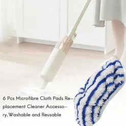 DAO Städmoppar-Ersättningsdukar i mikrofiber för Rowenta Clean&Steam ZR005801, tvättbara 6-pack (RY7/RY8-serien) [DB] Blue gray white