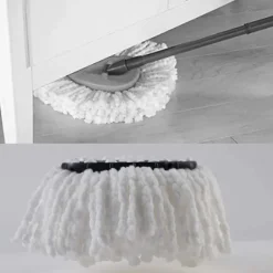 LEIGELE Städmoppar-Ersättningshuvuden för roterande mopp Mikrofiber Roterande mopp Refillhuvuden Enkel rengöring Mopphuvud (Vit 4st) (LGL)