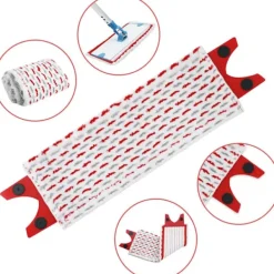 INF Städmoppar-Ersättningsmopphuvuden för Vileda Ultramax Elektrisk Mopp, Tvåfärgade Mikrofiber, 2-pack - För effektiv rengöring