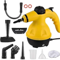 FJORD Ångtvättar-EU-kontakt Handhållen Ångrengörare 1200w Bärbar Högtemperatur Trycksatt Ångrengöringsmaskin Med 10st