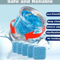 Rengöringsmedel-Finally Fresh Tvättmaskinsrengöring Vit Räkna Pulver 12/24/36 ST (FMY) blå blue