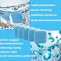 Rengöringsmedel-Finally Fresh Tvättmaskinsrengöring Vit Räkna Pulver 12/24/36 ST 24ST[BT] blue