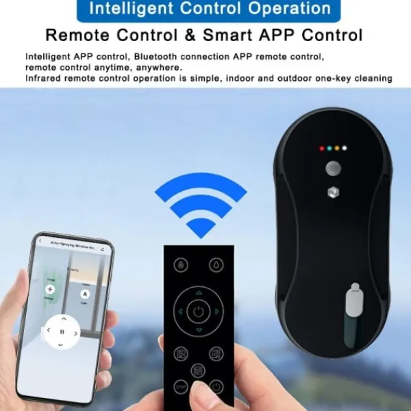 Hommy Fönsterrengöring-Fönster rengöring robot APP smart kontroll automatik vatten spray glas rengöring hög sug effekt dammsugare