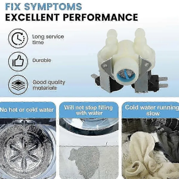 Tvättmaskiner-FPS135-270G 0024000126B Vatteninlopp Dubbelventil Magnetventil för Automatisk Trumtvättmaskin