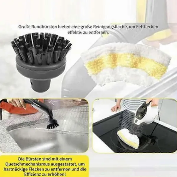 FMYSJ Dammsugare & Tillbehör-För Kärcher SC1 SC2 SC3 SC4 SC5 Ångtvätt Ersättningsdel Ångmopp Rund Borsthuvud Hemstädning (FMY) As Shown