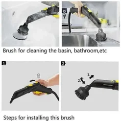 FMYSJ Dammsugare & Tillbehör-För Kärcher SC1 SC2 SC3 SC4 SC5 Ångtvätt Ersättningsdel Ångmopp Rund Borsthuvud Hemstädning (FMY) As Shown