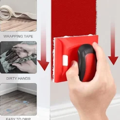 EURL Fönsterrengöring-Färgkant med 4 ersättningsdynor, färgapplikator, tvättbar vägghörn och kant