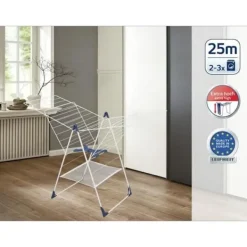 LEIFHEIT Tvättillbehör-Fristående torktumlare - - Classic 250 Flex - 81409 - Lätt att öppna/stänga - Tvättnät - 25 m - Vit