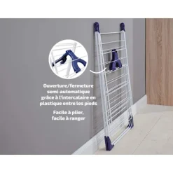 LEIFHEIT Tvättillbehör-Fristående torktumlare - - Classic 250 Flex - 81409 - Lätt att öppna/stänga - Tvättnät - 25 m - Vit