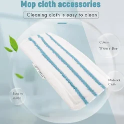 unbranded Städmoppar-Förpackning med 5 tvättbara mikrofiberkuddar för Black&Decker ångmopp, ersättningsöverdrag kompatibelt med FSM1616, FSM1630 White Blue
