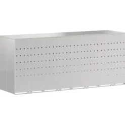 vidaXL Soptunnor-Förvaring för 3 soptunnor Silver 340 x 77,5 x 115,5 cm