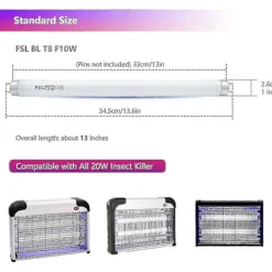 Skadedjur & Insekter-Fsl T8 F10w Bl Ersättningslampa - Uv-rör Kompatibel med Mygg-/insektsdödarlampa (2 st) Utgåva 0626