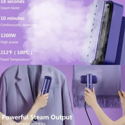 Ångtvättar-G5 Klädångare, Professionell 2 i 1 Ångare för Kläder och Strykjärn, Endast 0,8 kg Lätt, 1200 W 10 Minuters Kontinuerlig Ånga för Resor och Hem