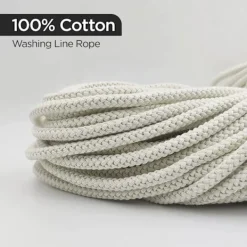 Tvättillbehör-g Line Rep Tvättlina Utomhus Klädstreck Utomhus Fleranvändningsbar Flätad Bomull Mjukt Rep för Trädgård, Konst och Hantverk | 4mm (20M) 20M