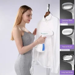 Ångtvättar-Galapare Upprätt Ångare, Bärbart Upprätt Ångstrykjärn, 1500W 280ml Upprätt Strykjärn, Bärbar Upprätt Strykmaskin, Snabb Uppvärmning på 15 Sekunder